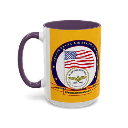 DeLand Naval Air Station Museum Yellow Accent Mug by theGreenDragonTavern.shop