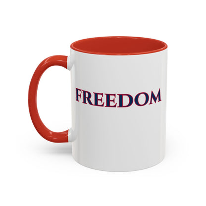 Freedom, White Accent Mug by theGreenDragonTavern.shop