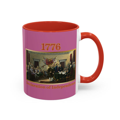 Declaration of Independence Pink Accent Mug by theGreenDragonTavern.shop