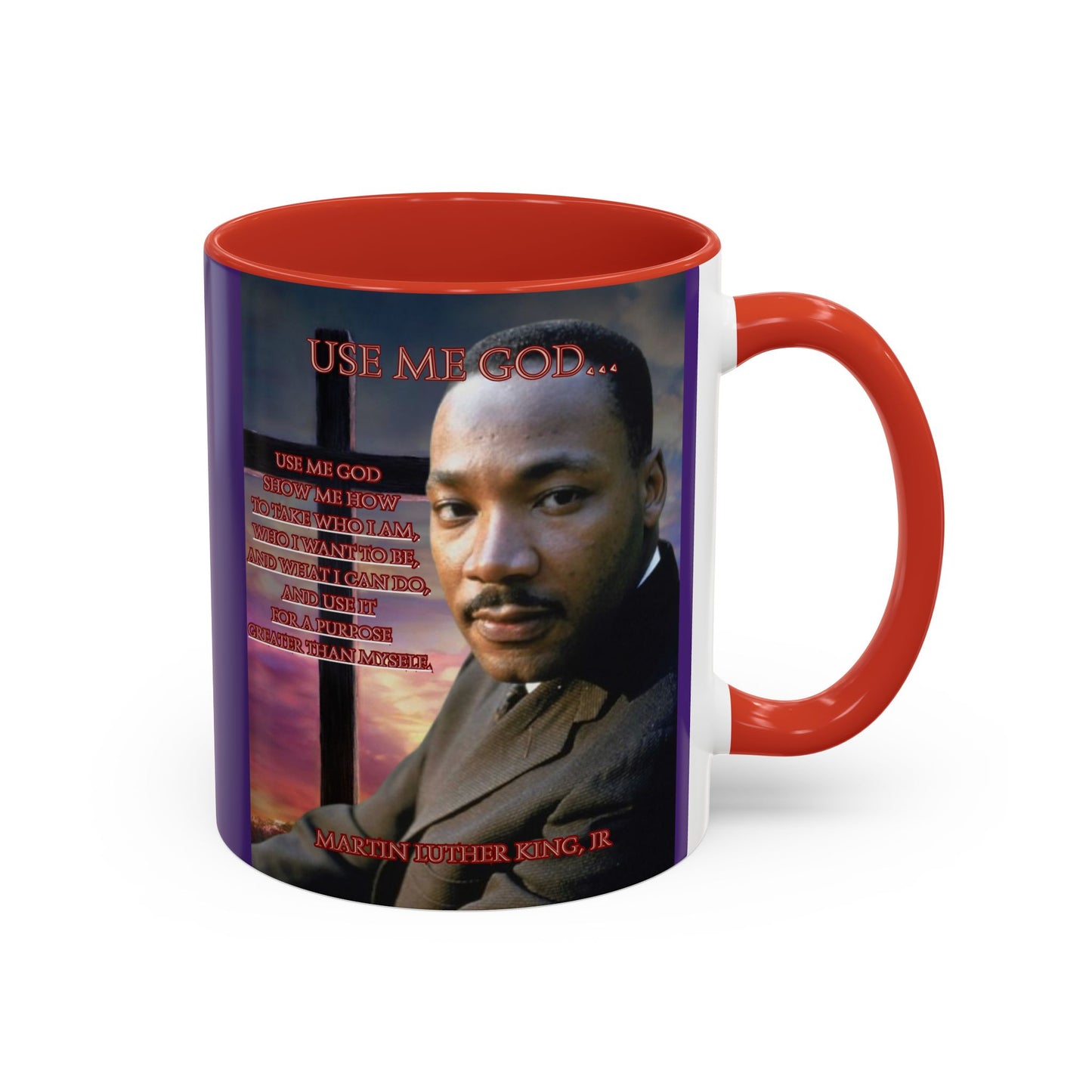 Use Me God, MLK Jr Purple Accent Mug by theGreenDragonTavern.shop