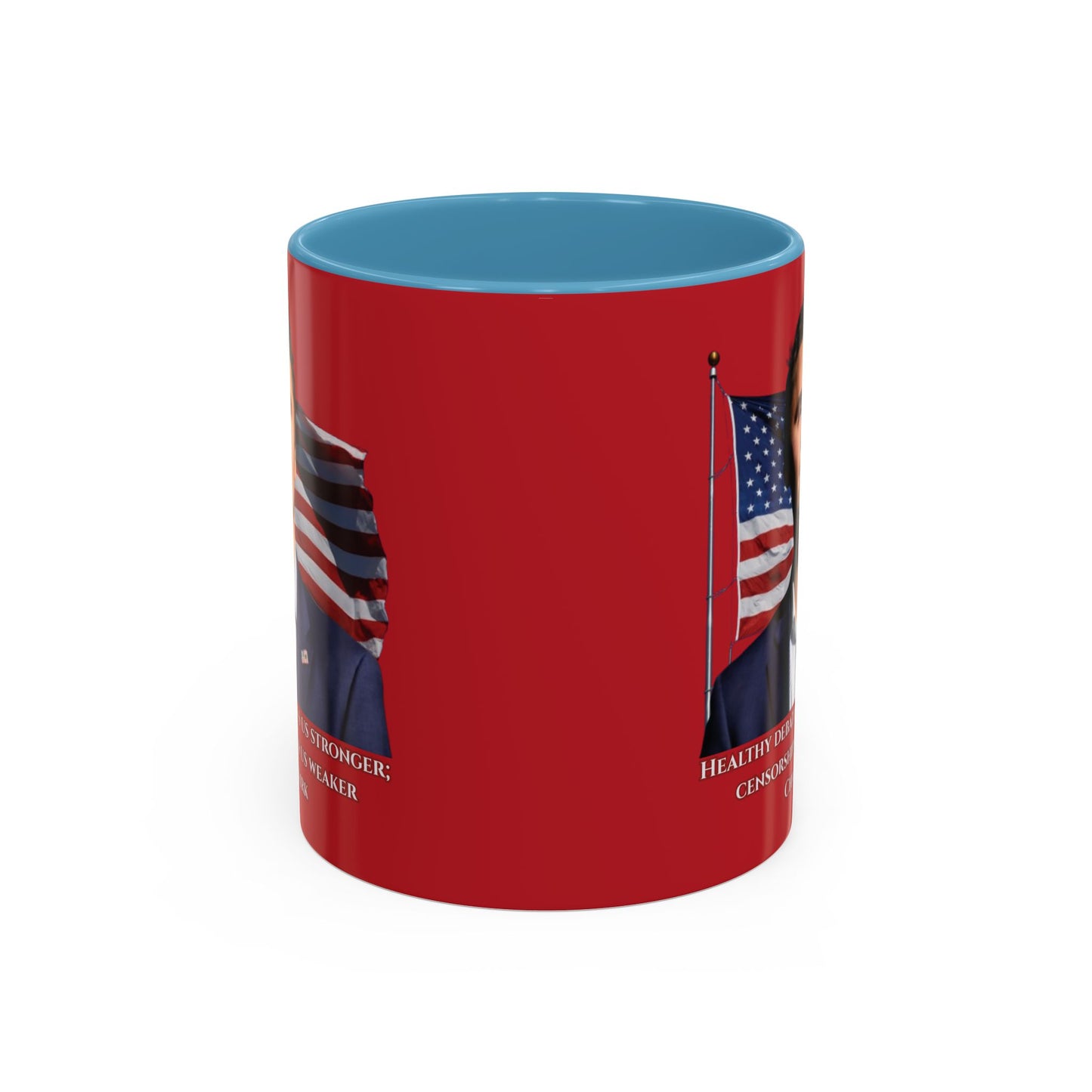 Charlie Kirk, Healthy Debate Red Accent Mug by theGreenDragonTavern.shop