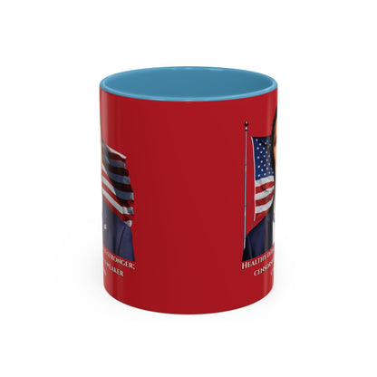 Charlie Kirk, Healthy Debate Red Accent Mug by theGreenDragonTavern.shop