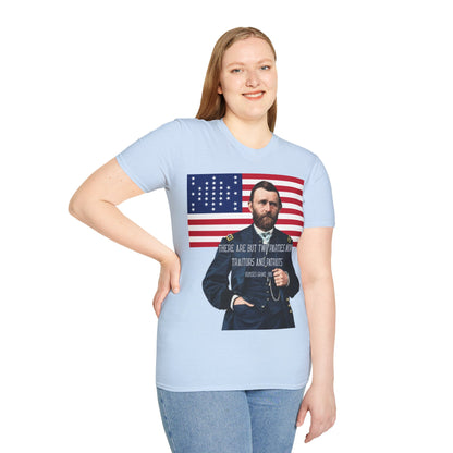 "Traitors and Patriots" Ulysses Grant Light colors Unisex T-Shirt by theGreenDragonTavern.shop