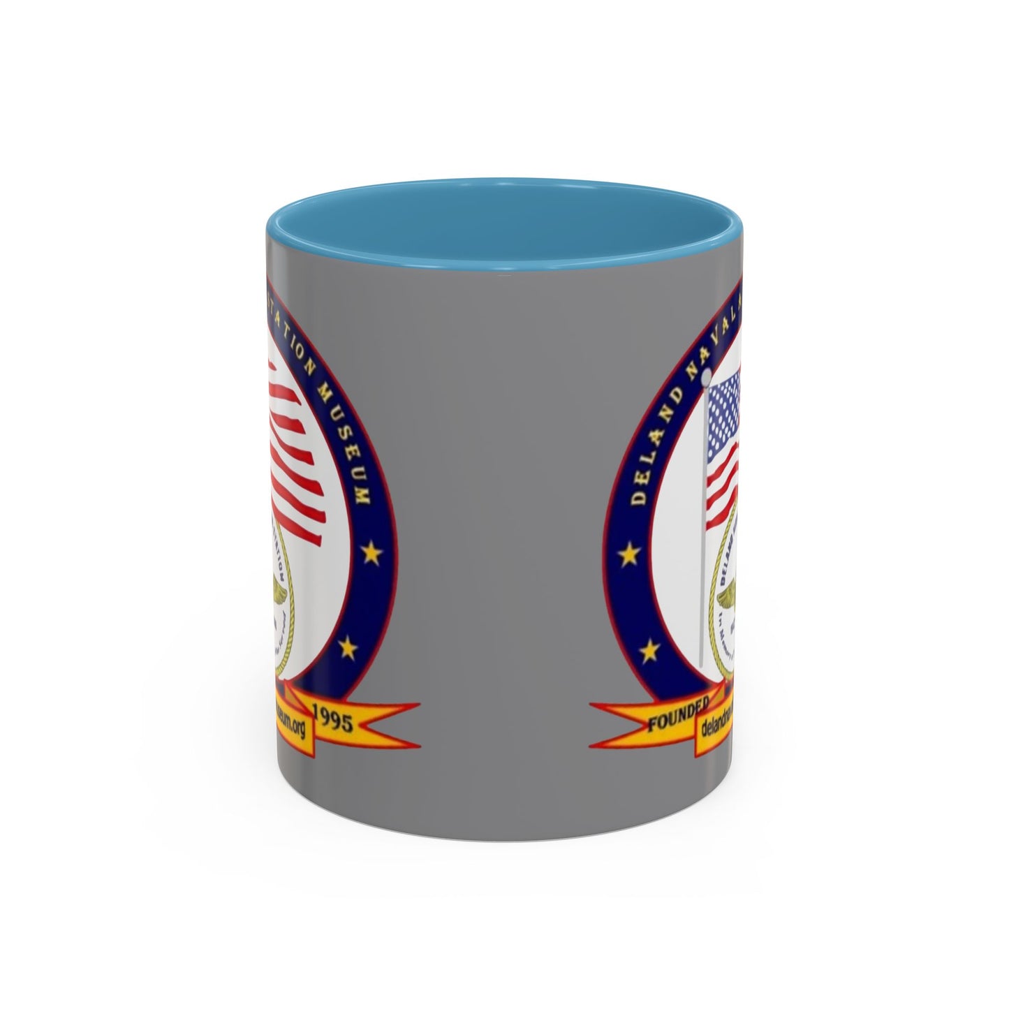 DeLand Naval Air Station Museum Grey Accent Mug by theGreenDragonTavern.shop