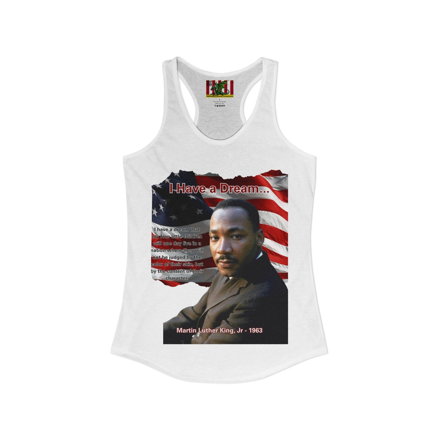 "I Have a Dream" MLKJr Women's Racerback Tank Top by theGreenDragonTavern.shop