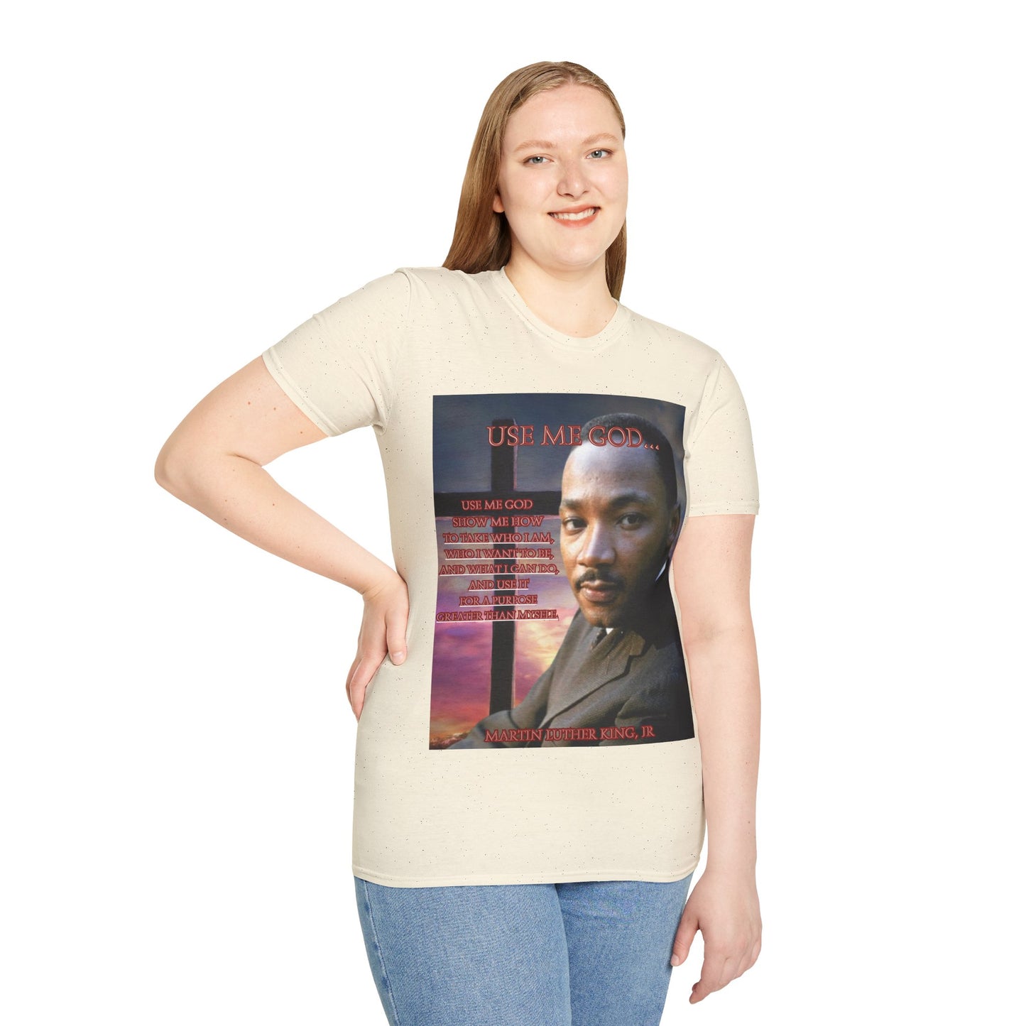 Use Me God, MLK Jr Light colors Unisex T-Shirt by theGreenDragonTavern.shop