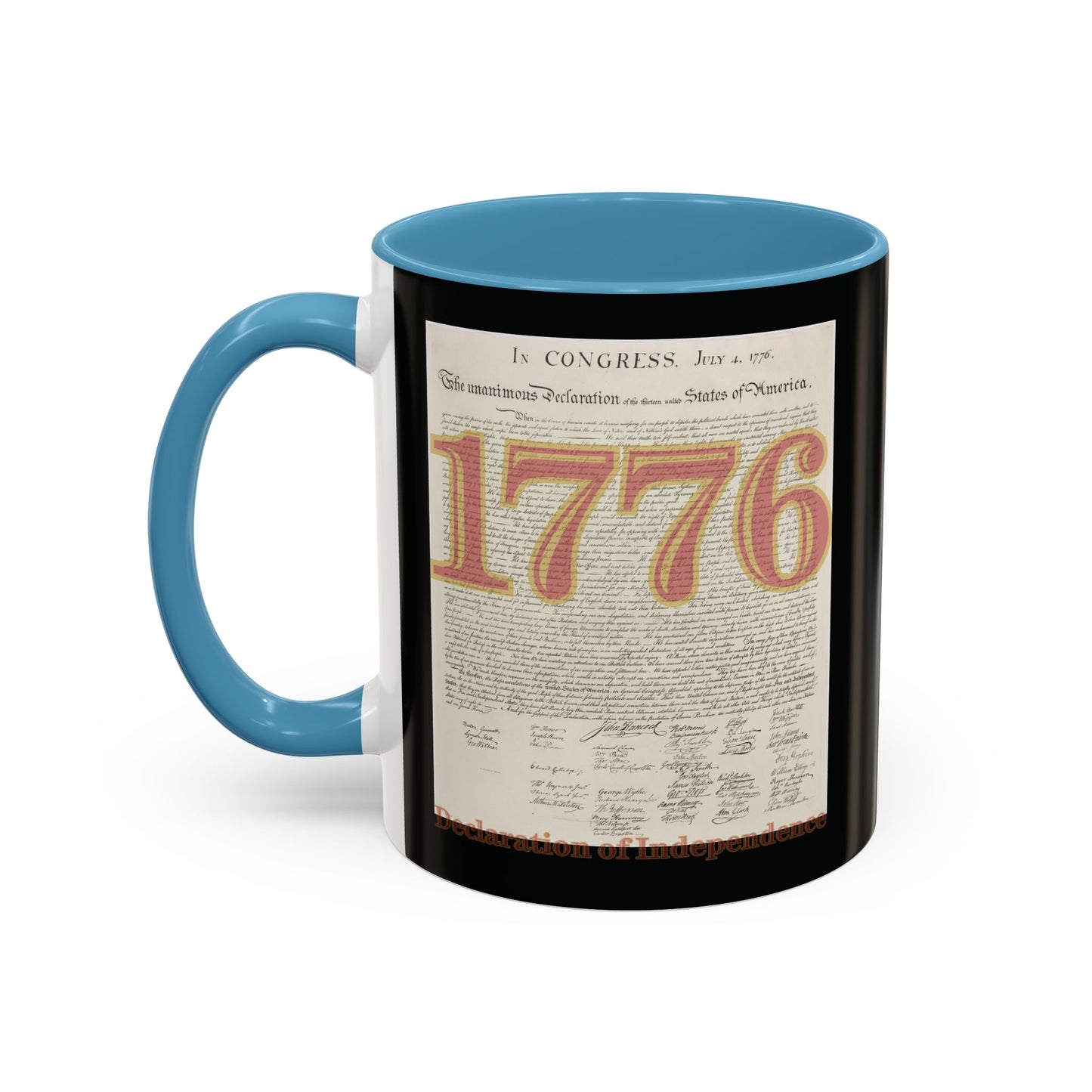 Declaration of Independence Black Accent Mug by theGreenDragonTavern.shop