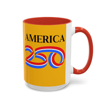 America 250 Yellow Accent Mug by theGreenDragonTavern.shop
