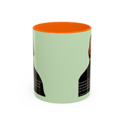 We hold these truths to be self-evident Light Green Accent Mug by theGreenDragonTavern.shop