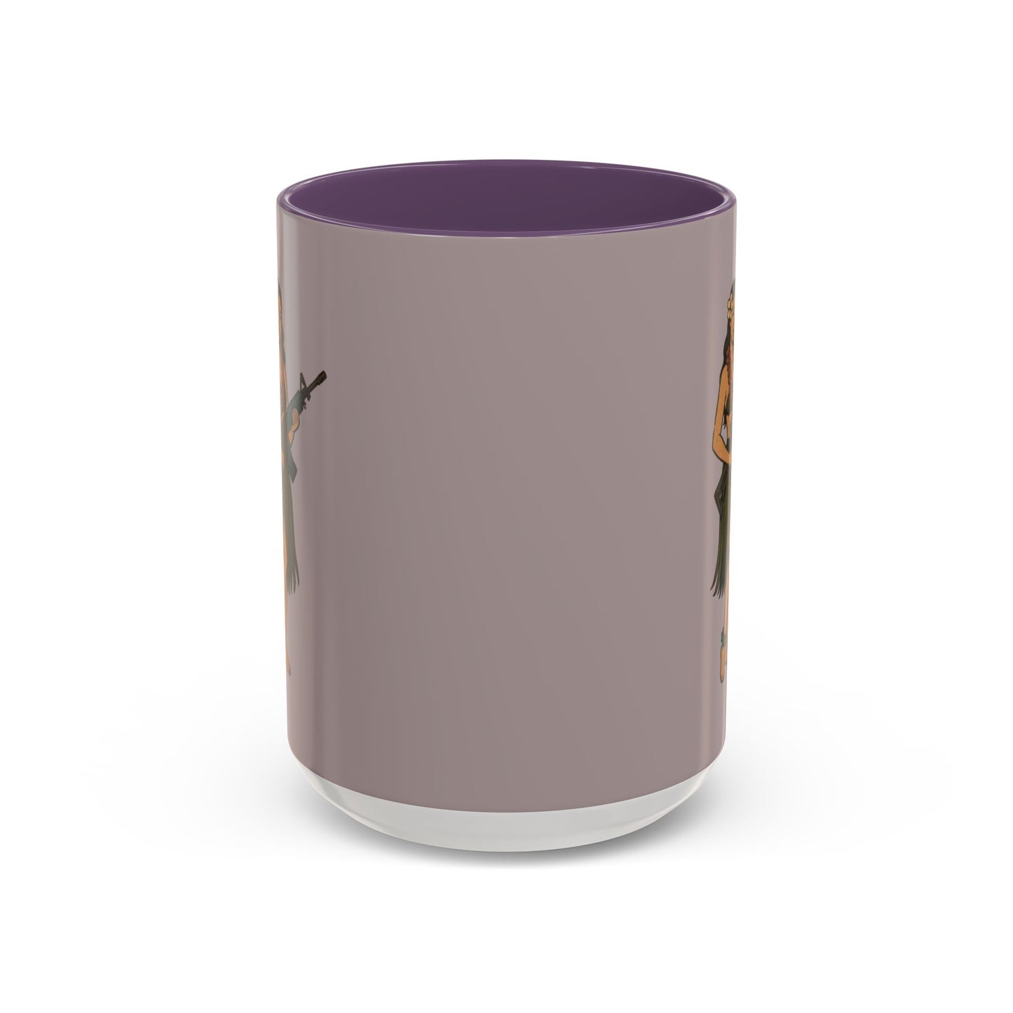 Hula Girl Packin' Heat Grey Accent Mug by theGreenDragonTavern.shop