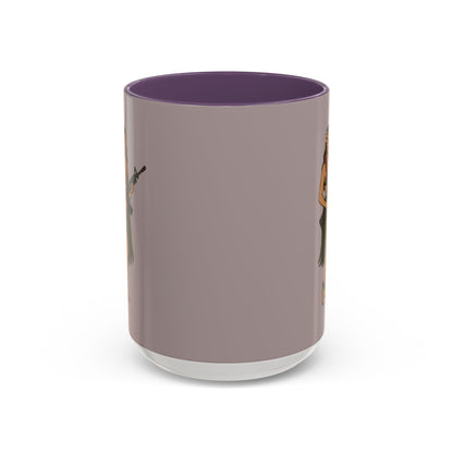 Hula Girl Packin' Heat Grey Accent Mug by theGreenDragonTavern.shop