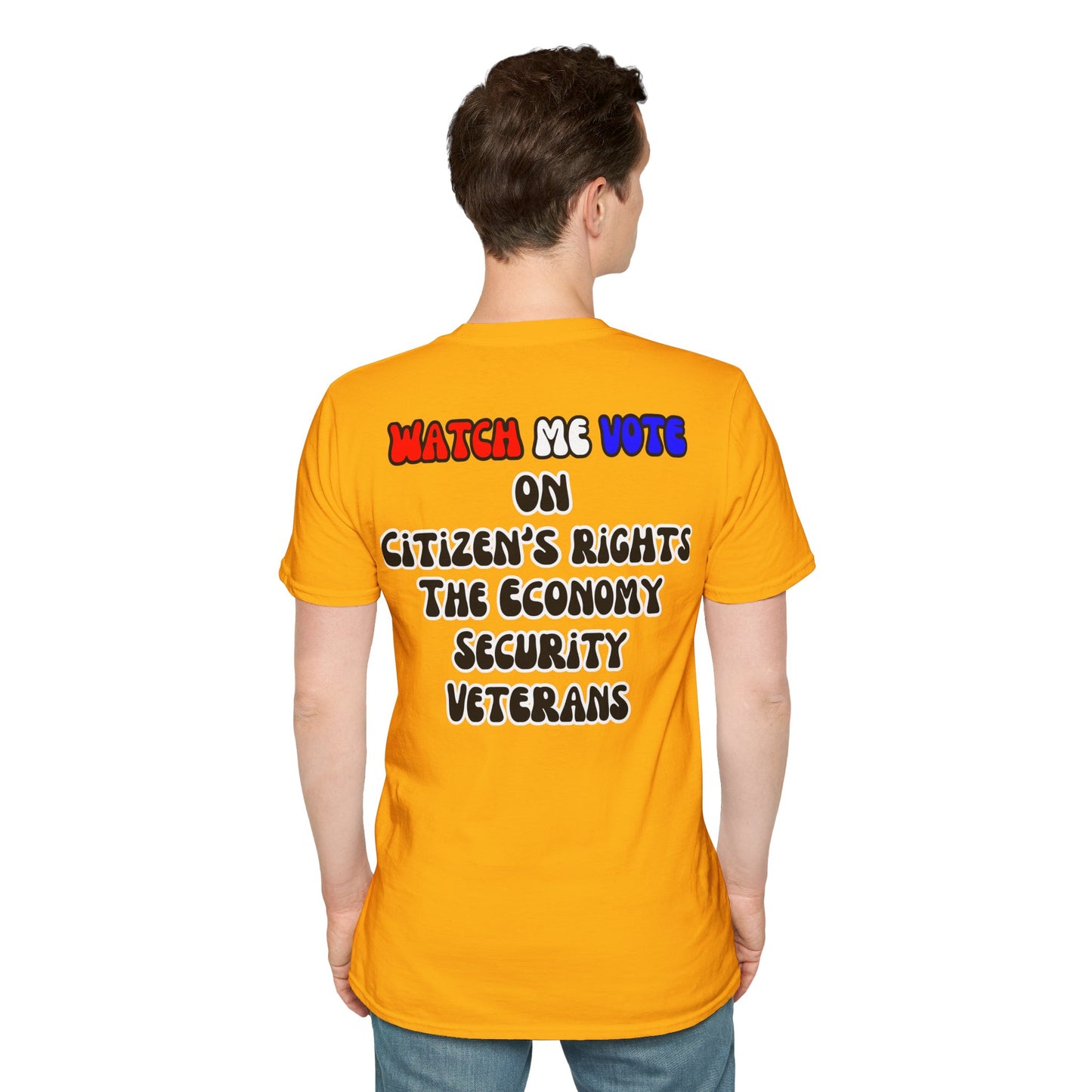 2-sided, I Am Woman Watch Me Vote Light colors Unisex T-Shirt by theGreenDragonTavern.shop