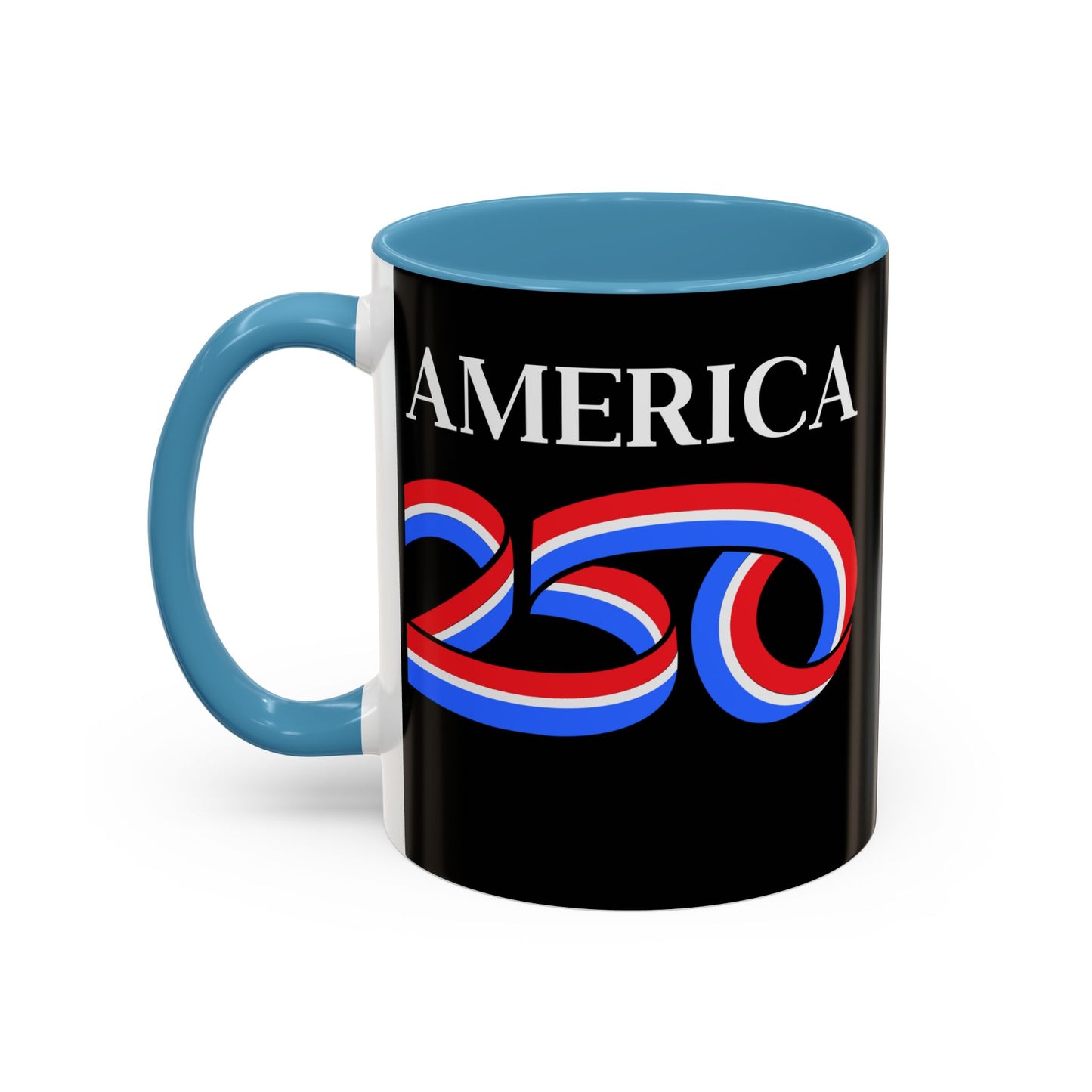 America 250 Black Accent Mug by theGreenDragonTavern.shop