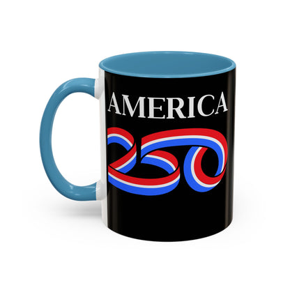 America 250 Black Accent Mug by theGreenDragonTavern.shop