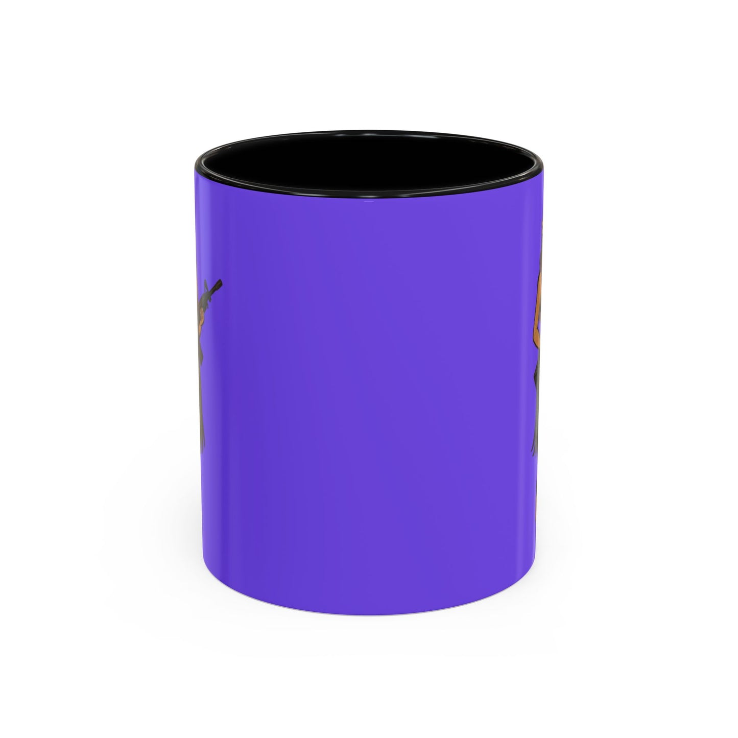 Hula Girl Packin' Heat Light Purple Accent Mug by theGreenDragonTavern.shop
