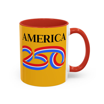 America 250 Yellow Accent Mug by theGreenDragonTavern.shop
