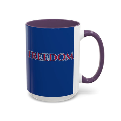 Freedom, Dark Blue Accent Mug by theGreenDragonTavern.shop
