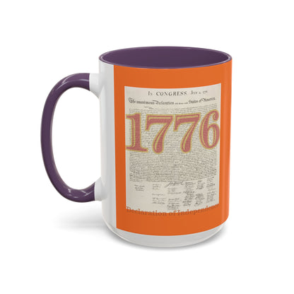 Declaration of Independence Orange Accent Mug by theGreenDragonTavern.shop