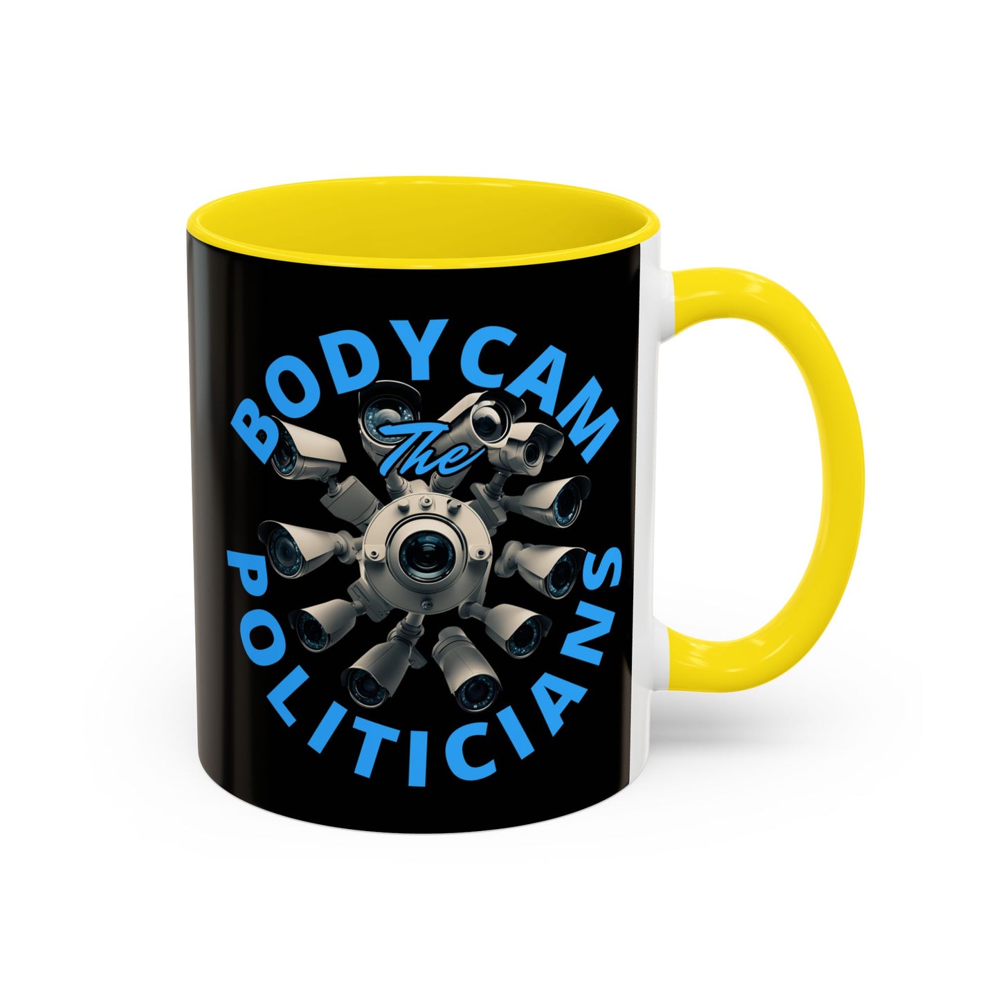 Bodycam the Politicians Cameras Black Accent Mug by theGreenDragonTavern.shop