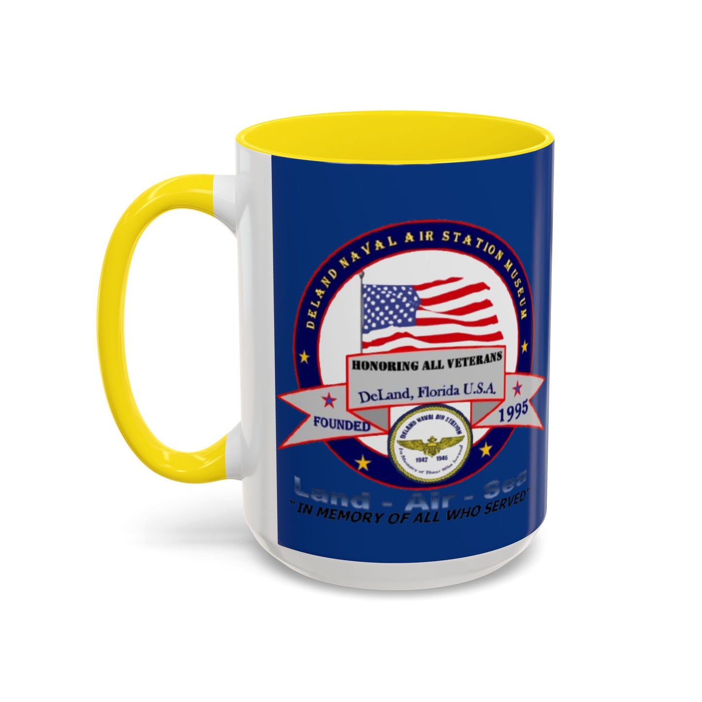 DNASM 2-sided, Founding & Student Art w/WhiteBG Dark Blue Accent Mug by theGreenDragonTavern.shop
