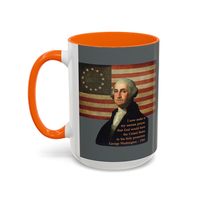 Washington's Earnest Prayer Grey Accent Mug by theGreenDragonTavern.shop