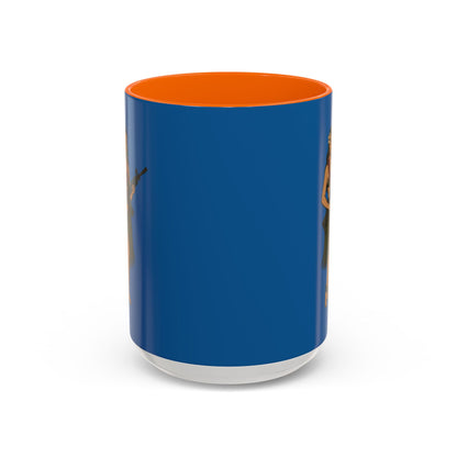 Hula Girl Packin' Heat Dark Blue Accent Mug by theGreenDragonTavern.shop