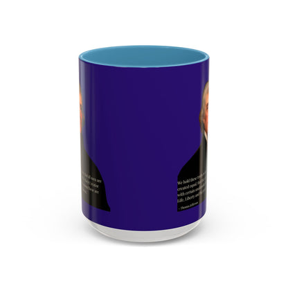 We hold these truths to be self-evident Dark Purple Accent Mug by theGreenDragonTavern.shop