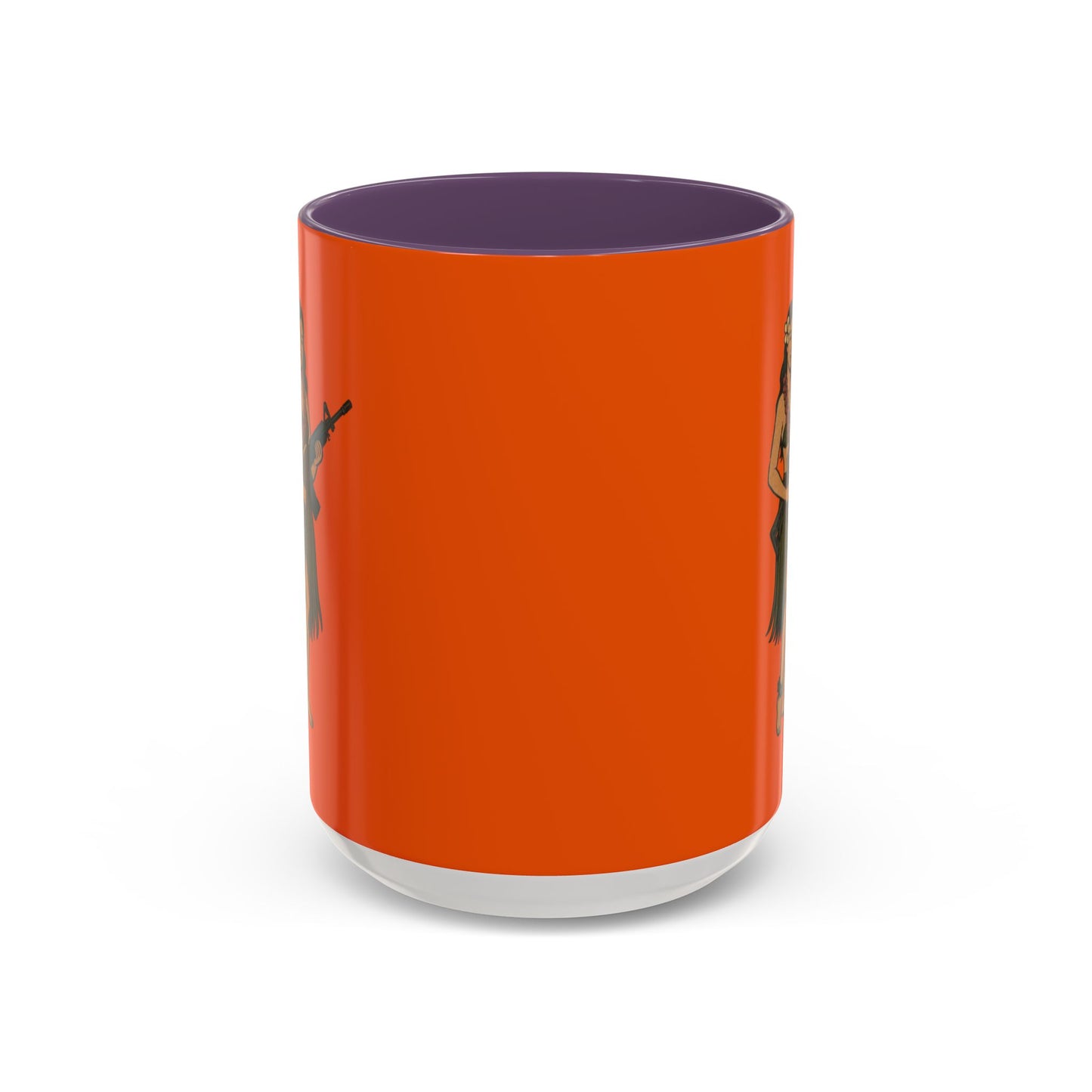 Hula Girl Packin' Heat Orange Accent Mug by theGreenDragonTavern.shop