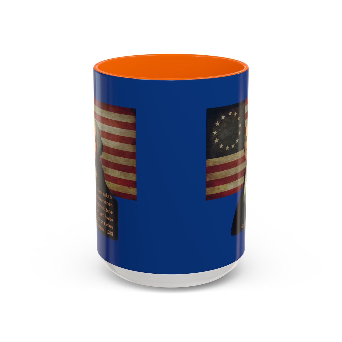 Washington's Earnest Prayer Dark Blue Accent Mug by theGreenDragonTavern.shop