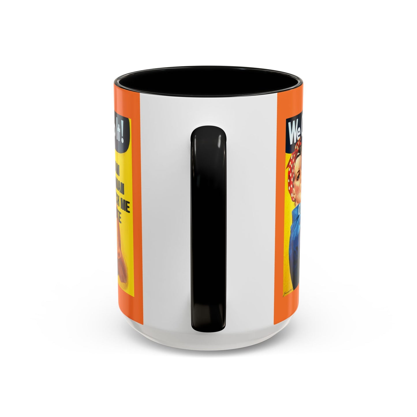 I Am Woman Watch Me Vote Rosie Orange Accent Mug by theGreenDragonTavern.shop