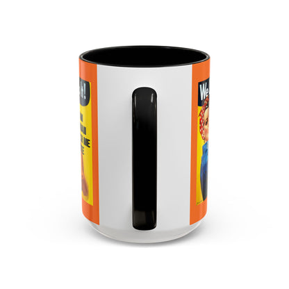 I Am Woman Watch Me Vote Rosie Orange Accent Mug by theGreenDragonTavern.shop