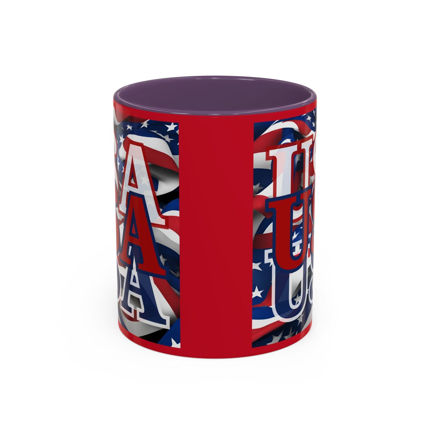 USA Red font Center Patriot Red Accent Mug by theGreenDragonTavern.shop