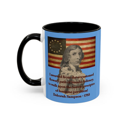 Deborah Sampson, America's Mulan Light Blue Accent Mug by theGreenDragonTavern.shop