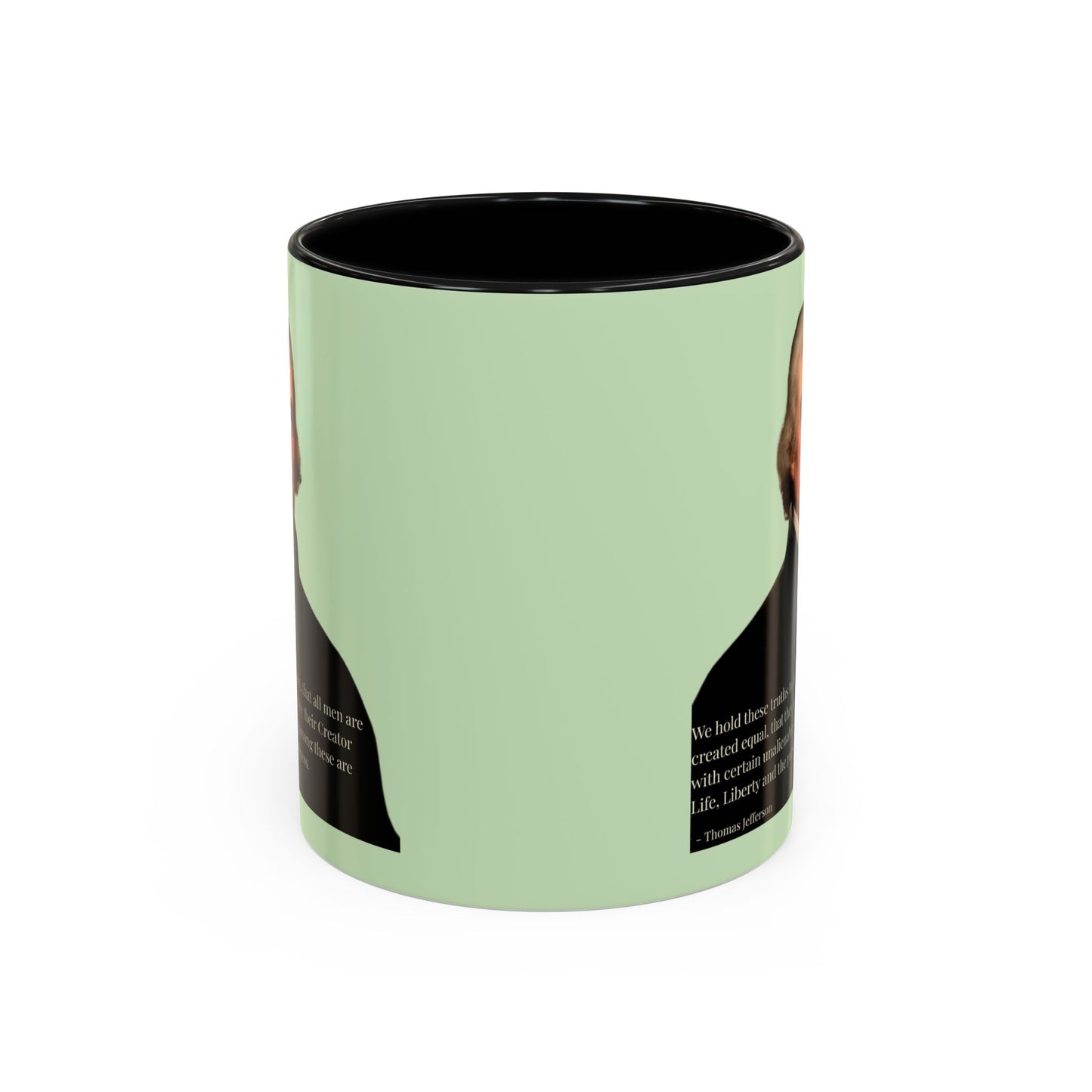 We hold these truths to be self-evident Light Green Accent Mug by theGreenDragonTavern.shop