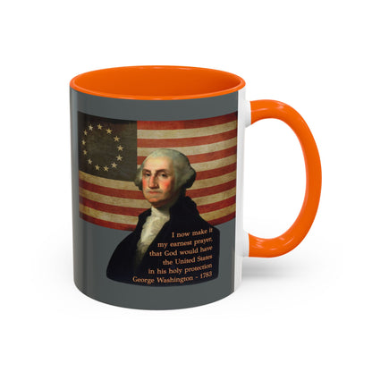 Washington's Earnest Prayer Grey Accent Mug by theGreenDragonTavern.shop