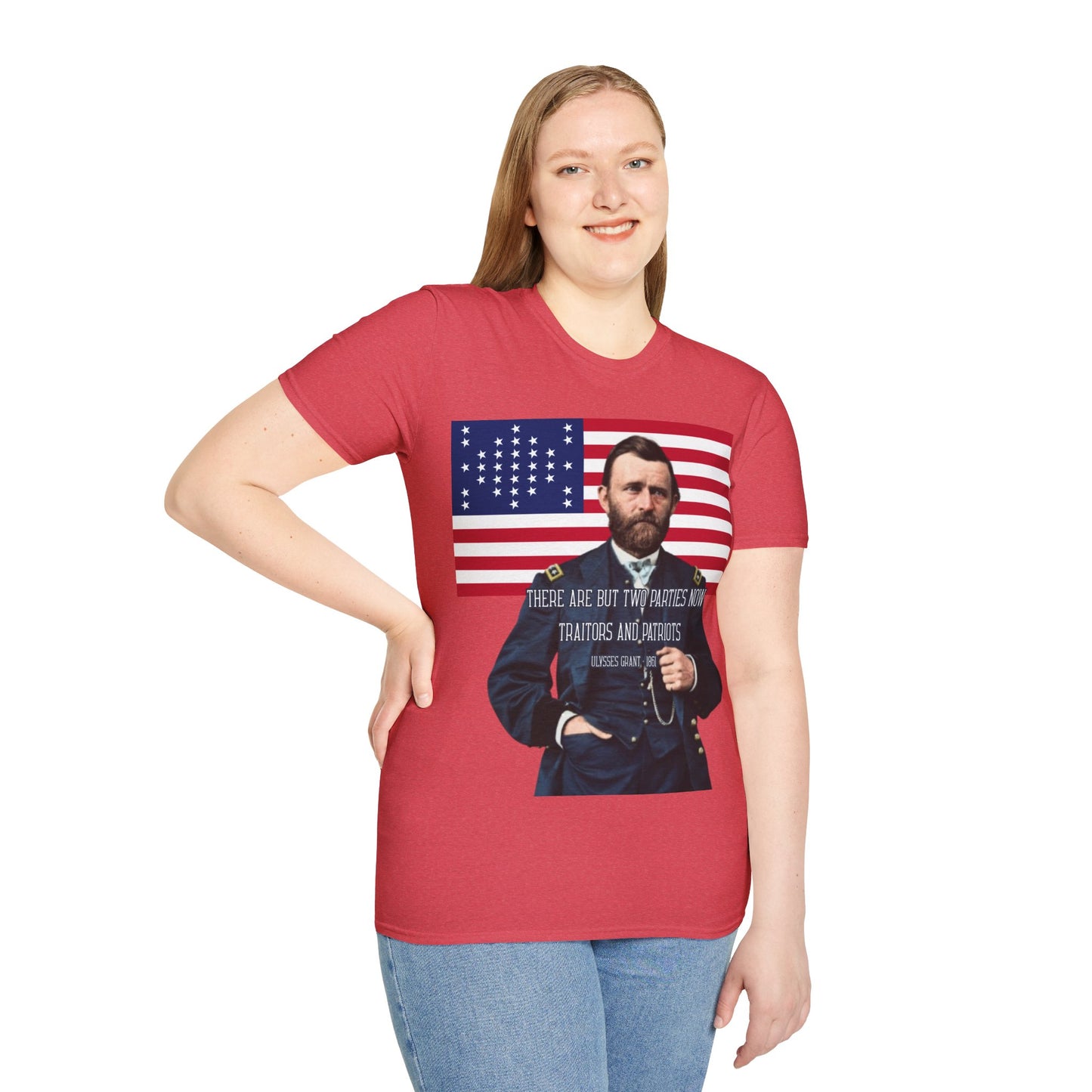 "Traitors and Patriots" Ulysses Grant Light colors Unisex T-Shirt by theGreenDragonTavern.shop