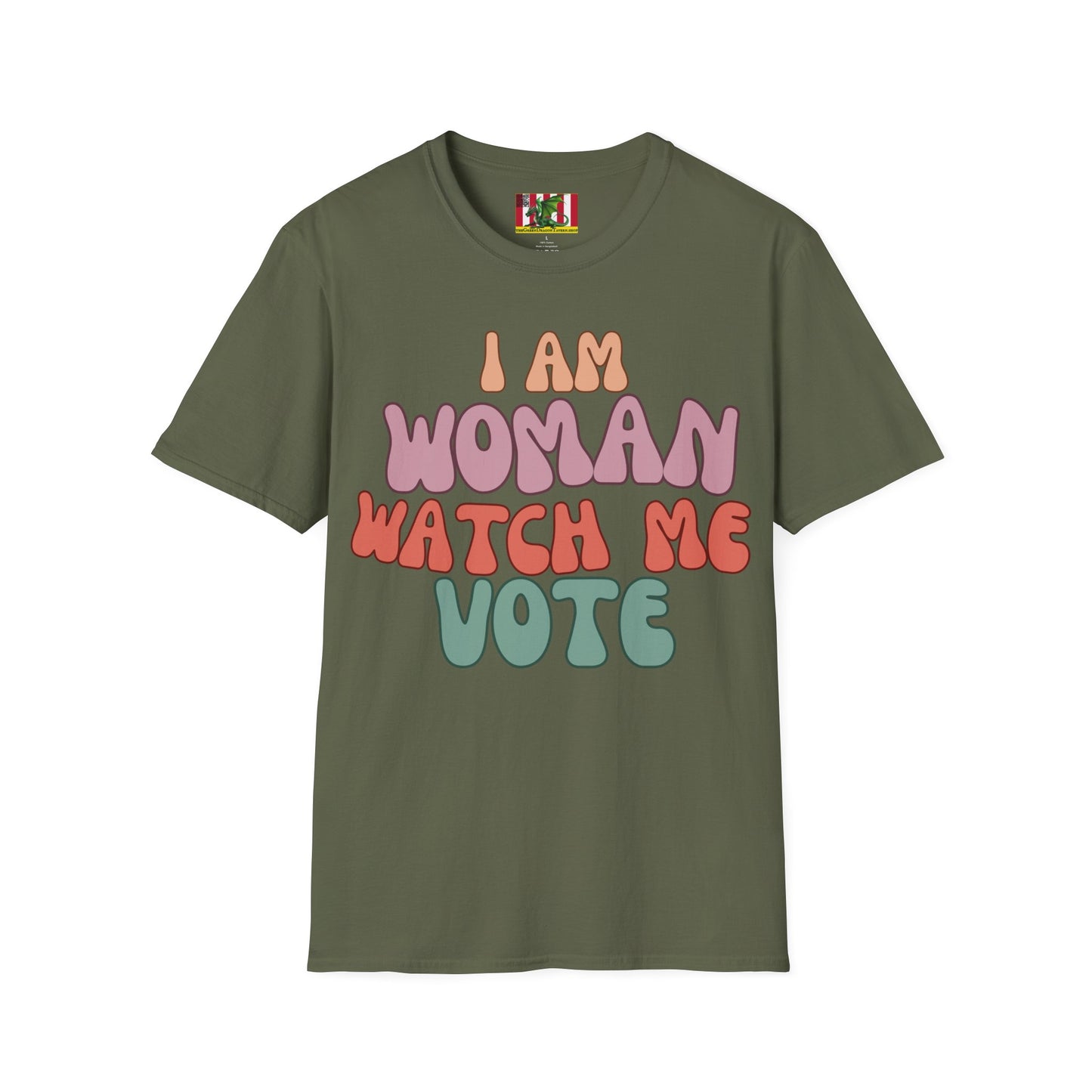 I Am Woman Watch Me Vote Dark colors Unisex T-Shirt by theGreenDragonTavern.shop