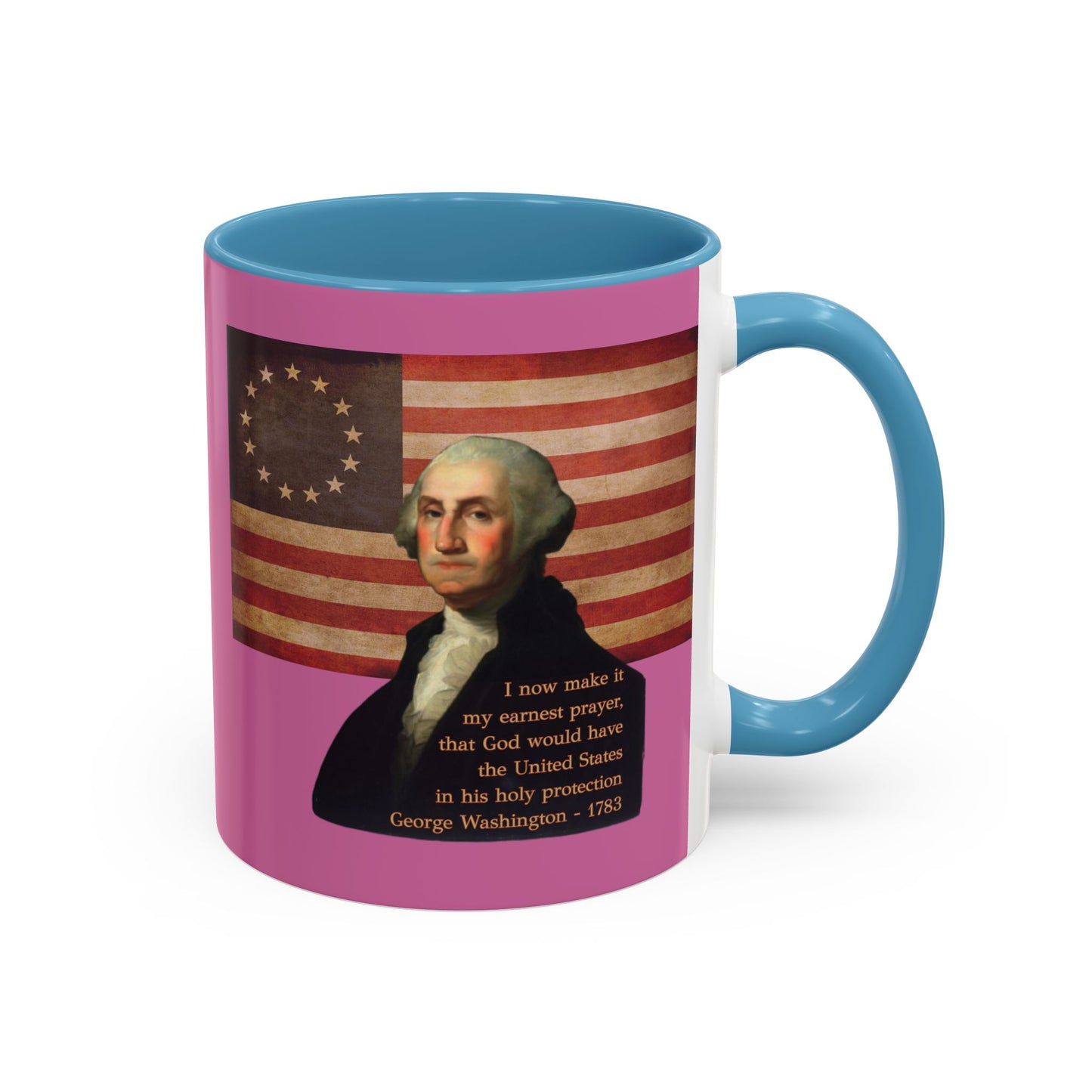 Washington's Earnest Prayer Pink Accent Mug by theGreenDragonTavern.shop