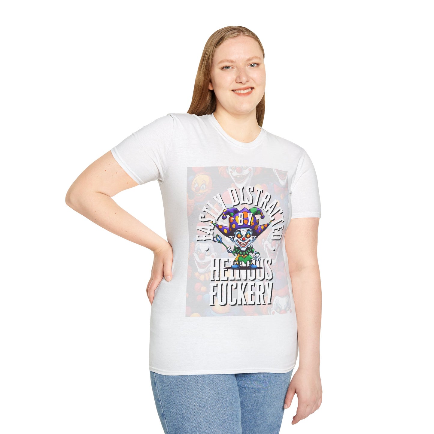 Easily Distracted by Heinous Fuckery Little Jincs Light colors Unisex T-Shirt by theGreenDragonTavern.shop