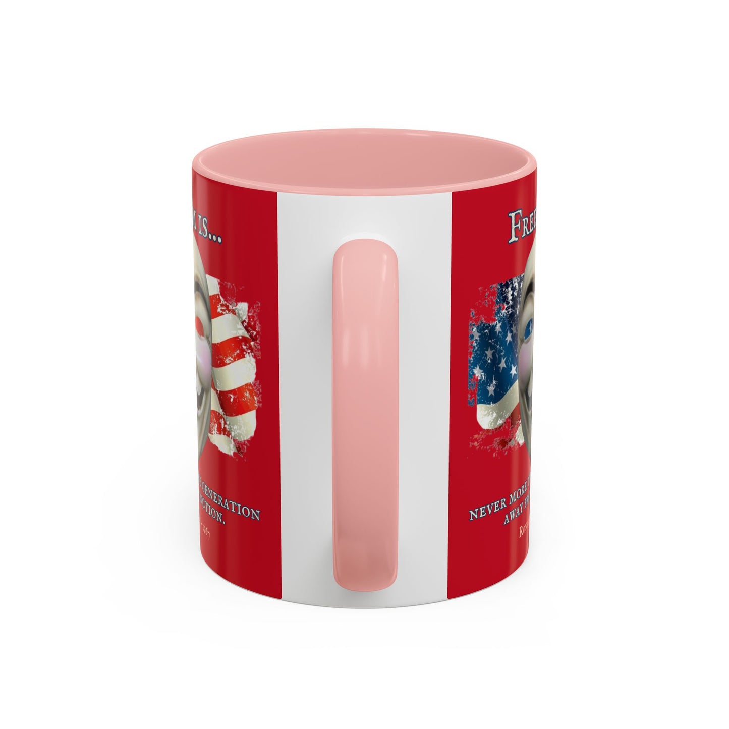 Ronald Reagan Freedom Vendetta Red Accent Mug by theGreenDragonTavern.shop