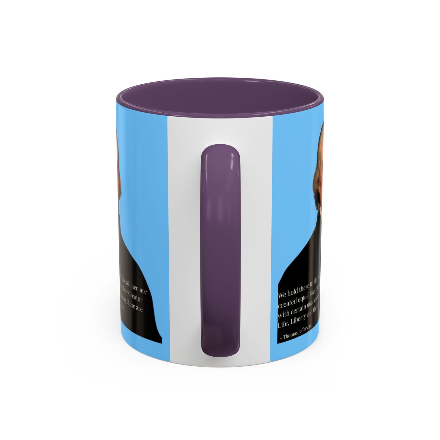 We hold these truths to be self-evident Light Blue Accent Mug by theGreenDragonTavern.shop