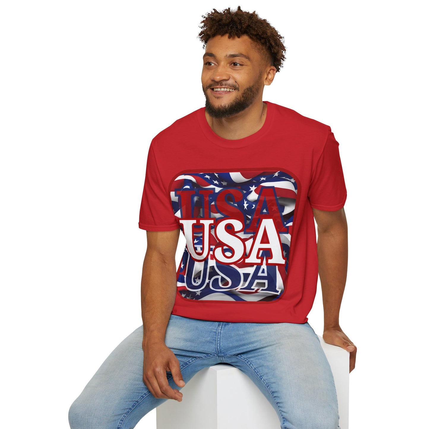 Red WHITE and Blue USA Patriot Light colors Unisex T-Shirt by theGreenDragonTavern.shop