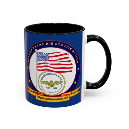 DeLand Naval Air Station Museum Blue Accent Mug by theGreenDragonTavern.shop