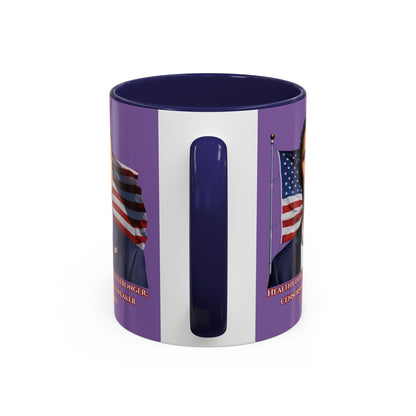 Charlie Kirk, Healthy Debate Light Purple Accent Mug by theGreenDragonTavern.shop