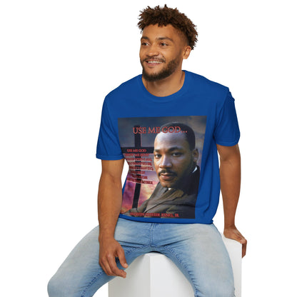 Use Me God, MLK Jr Dark colors Unisex T-Shirt by theGreenDragonTavern.shop
