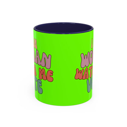 I Am Woman Watch Me Vote Light Green Accent Mug by theGreenDragonTavern.shop