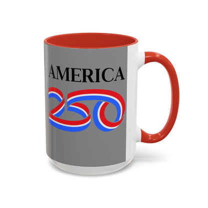 America 250 Grey Accent Mug by theGreenDragonTavern.shop