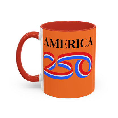 America 250 Orange Accent Mug by theGreenDragonTavern.shop
