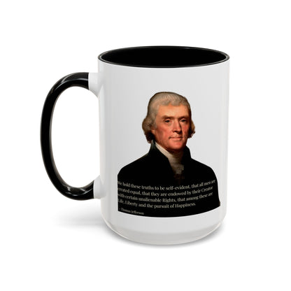 We hold these truths to be self-evident White Accent Mug by theGreenDragonTavern.shop