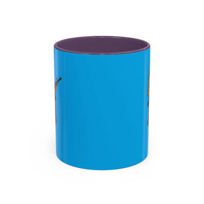Hula Girl Packin' Heat Light Blue Accent Mug by theGreenDragonTavern.shop